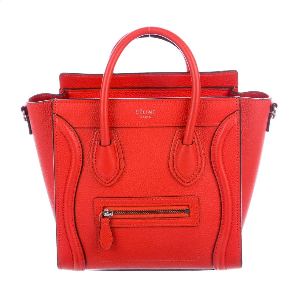 💯 AUTHENTIC CELINE NANO VERMILLION RED